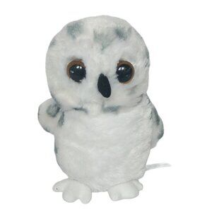 Aurora White Snow Owl Spotted Realistic Plush Stuffed Animal 7"